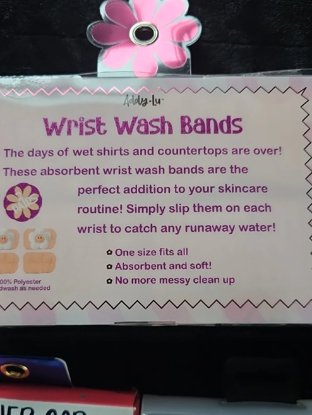 Bundle Of 3 Beauty Products ~ 2 Shower Caps And 4 Piece Wrist Wash Band Set